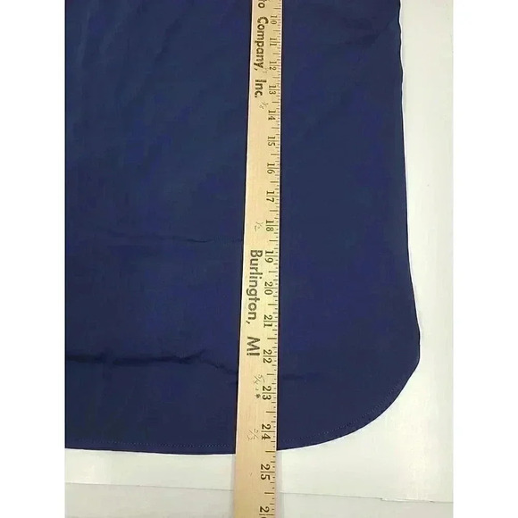 41 Hawthorn Blouse Women's Size Medium Petite Mock Wrap Navy BlueFloral - Picture 7 of 7